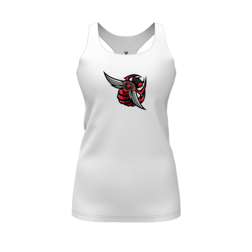 [CUS-DFW-RCBK-PER-WHT-FYS-LOGO1] Racerback Tank Top (Female Youth S, White, Logo 1)