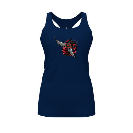 [FT0TRBNV-FYS-LOGO1] Decker Racerback Tank Top (Female Youth S, Navy, Logo 1)