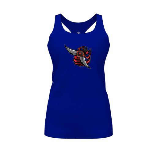 [CUS-DFW-RCBK-PER-RYL-FYS-LOGO1] Racerback Tank Top (Female Youth S, Royal, Logo 1)