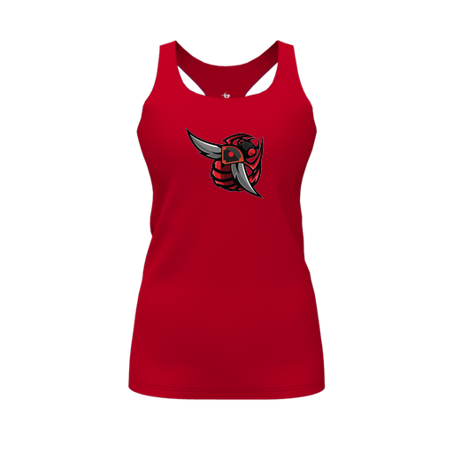 [FT0TRBRD-FYS-LOGO1] Decker Racerback Tank Top (Female Youth S, Red, Logo 1)