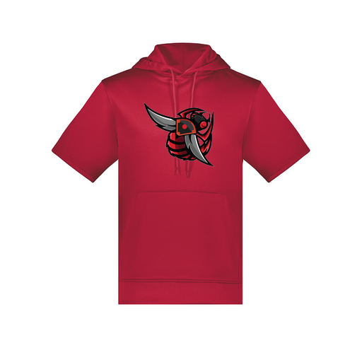 [6871.083.S-LOGO1] Men's Dri Fit Short Sleeve Hoodie (Adult S, Red, Logo 1)