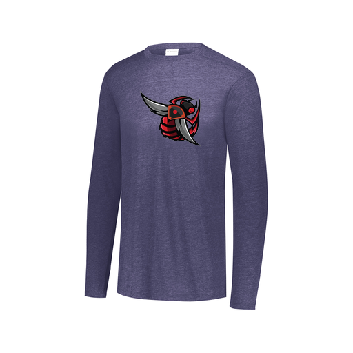 [3075.U22.XS-LOGO1] Decker Men's Tri-Blend T-Shirt - Long Sleeve (Adult XS, Navy, Logo 1)