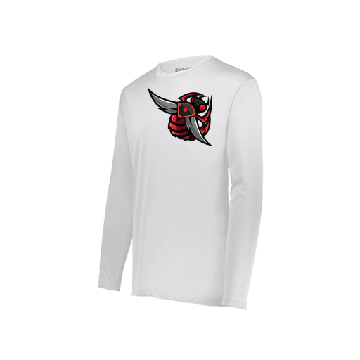 [222823.005.S-LOGO1] Youth LS Smooth Sport Shirt (Youth S, White, Logo 1)