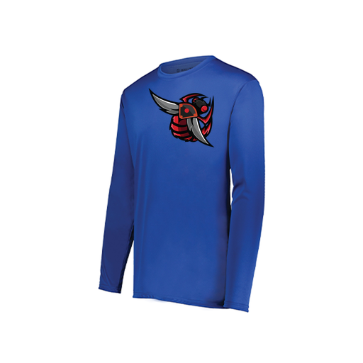 [222823.060.S-LOGO1] Youth LS Smooth Sport Shirt (Youth S, Royal, Logo 1)