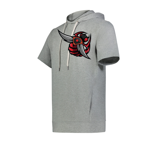 [222605-SIL-YS-LOGO1] YOUTH VENTURA SOFT KNIT SHORT SLEEVE HOODIE (Youth S, Silver, Logo 1)