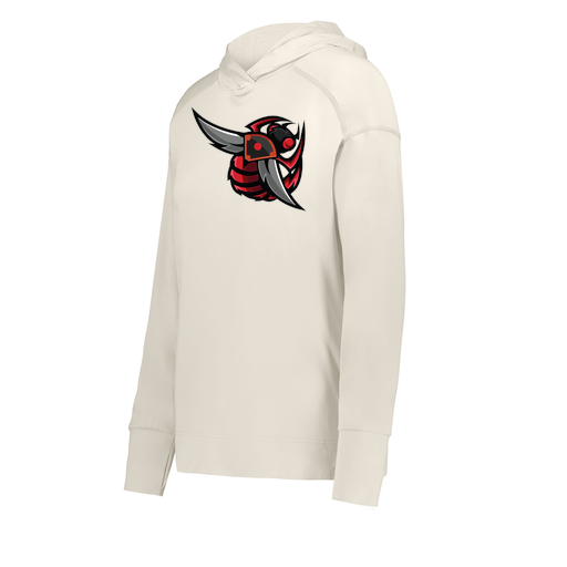 [222798-WHT-FAXS-LOGO1] Ladies Ventura Thin Knit Hoodie (Female Adult XS, White, Logo 1)