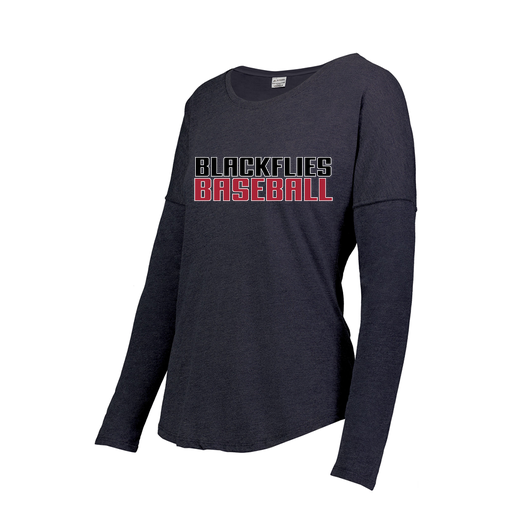 [FTLCUBNV-FAXS-LOGO2] Decker Women's Tri-Blend T-Shirt - Long Sleeve (Female Adult XS, Navy, Logo 2)